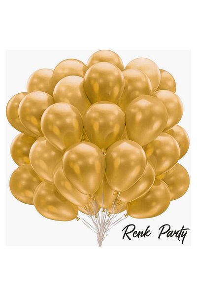 renk party Metallic Gold Balloon 12 Inch 20 Pieces