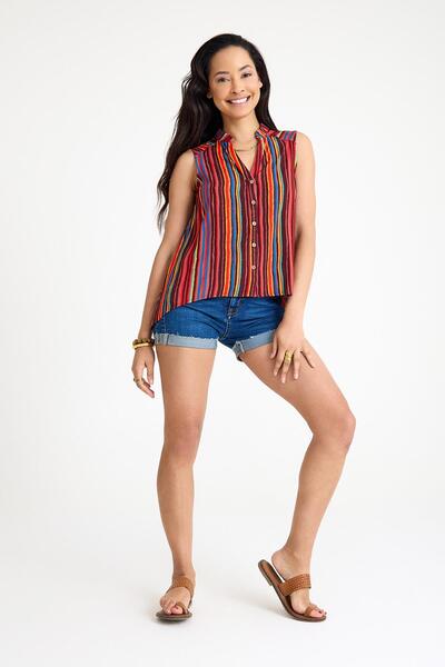 Los banditos Shirt Collar Asymmetrical Cut Summer Blouse