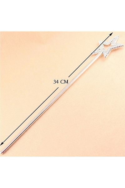 YNT İthalat Star Model Fairy Wand Angel Wand Princess Wand Metallized Silver Color