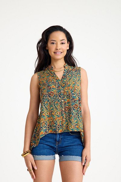 Los banditos Shirt Collar Asymmetrical Cut Summer Blouse