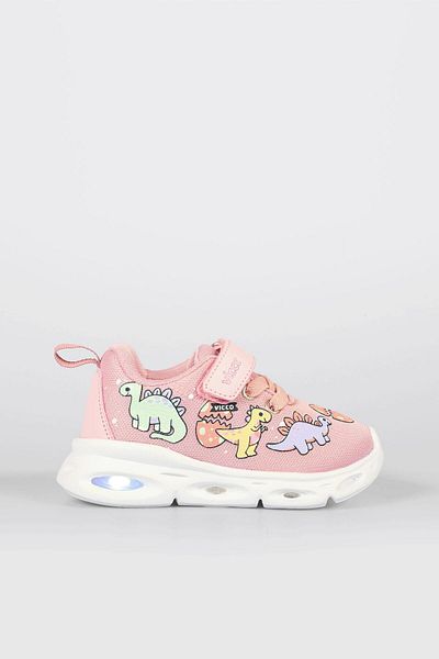 Vicco Dino Lighted Baby Girl Powder Sneakers