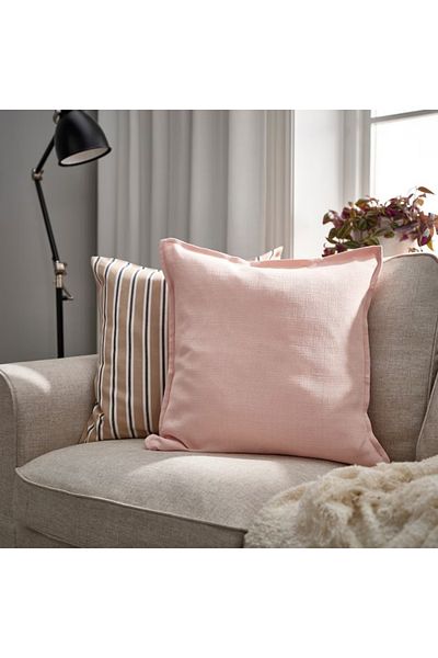 IKEA غطاء وسادة LAGERPOPPEL وردي فاتح، 50×50 سم، بوليستر مُعاد تدويره - ايكيا