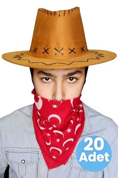 Mood Agenda Children's Unisex Bandana 20 Pack Nubuck Cowboy Hat (8-14 Years)