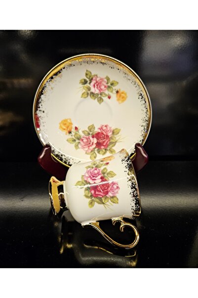 ALANYA HOME DECOR ROSE PATTERN LUXURY COFFEE CUP 6 Persons 12 pieces 100cc GÜ...