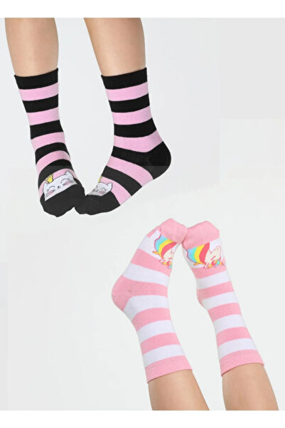 Casabony Cat&unicorn 2 csomagos lányzokni Bn-062 Brnm [gymbrnm]