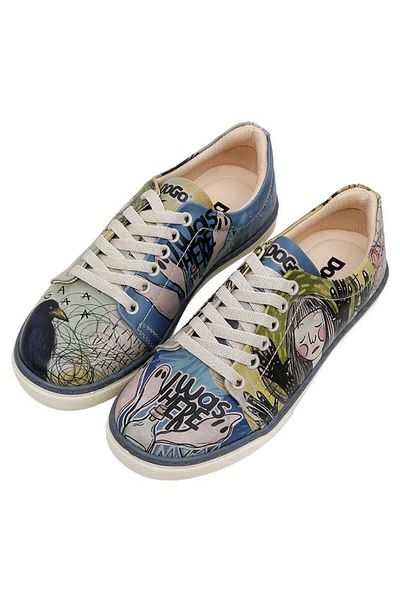 Dogo Women's Vegan Leather Multicolor Sneakers - I Was Here Design
