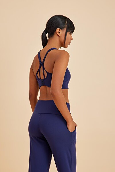 Amarelle Sportive Navy Blue High Waist Women's Jogger Sweatpants Sports Pants