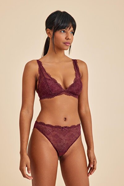 Amarelle Σουτιέν Roma Burgundy Lace- Bralet χωρίς επένδυση χωρίς επένδυση