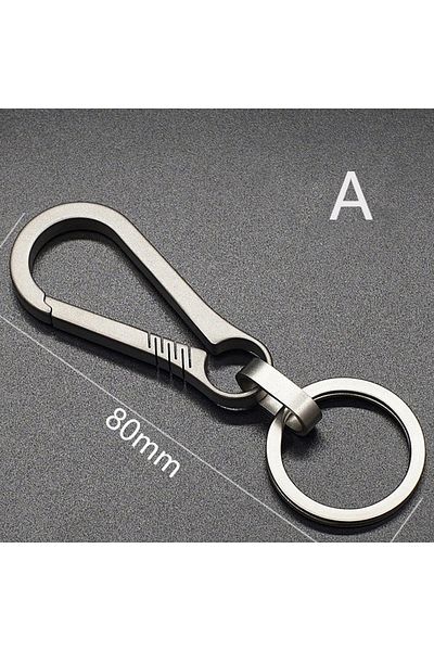 Choice A 1PC Titanium Alloy Keychain Tiranium Buckle Key Ring Car Accessor Waist Hanging Chain Ring Buckle.