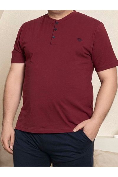 GUAVA+ Men's Wide Fit 100% Cotton Short Sleeve Pocket Large Size Pajama Set