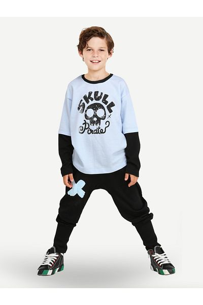 Casabony T-shirt Skull Pirate Oversize + Σετ φαρδύ παντελόνι
