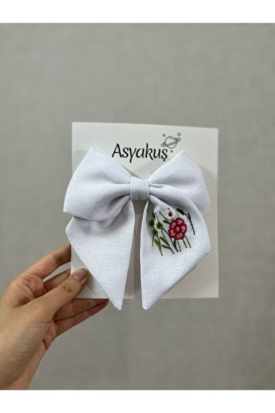 asyakuş فيورا زهرة مطرزة القوس التلقائي مشبك