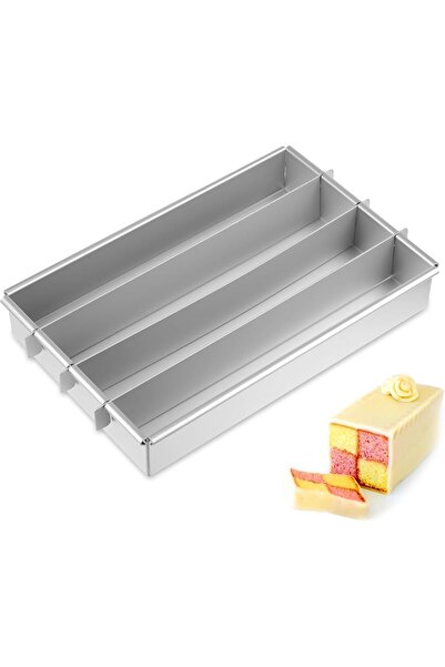 COOYA Square Cake Tray with Dividers, 10x6 Inch, Movable, Non-stick, Adjustable Cake Boxes