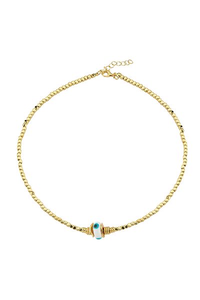 CHARMLUCKY Evil Eye Beaded Cube Cube Necklace