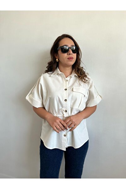 Gizybutik Bağlama Detay Safari Ceket/Gömlek