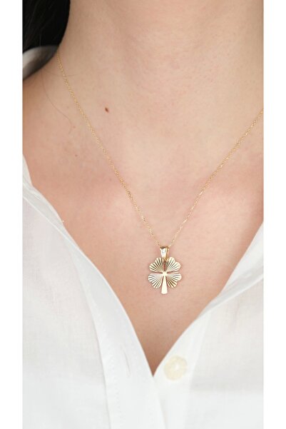 Arpaş 14 Ayar Altın Kalemli Yonca Kolye Ucu 489