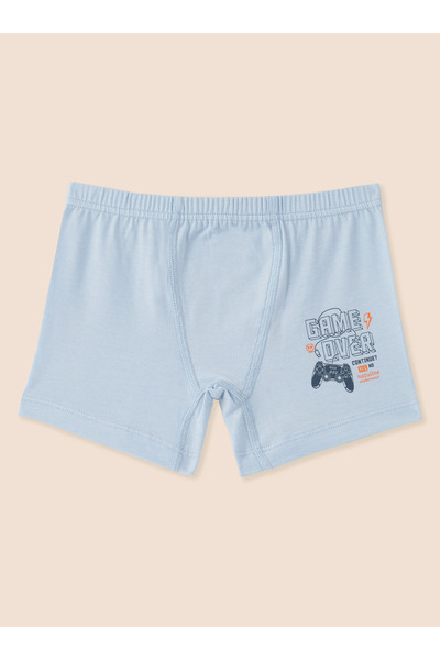 natuline Αγόρι Οργανικό Βαμβακερό Λάκρα Μπόξερ 3 Τεμαχίων Game Over 3508-3