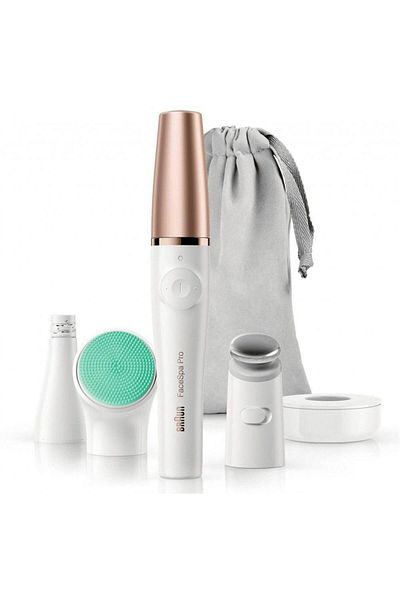 Braun Braun Pro 913 FaceSpa Epilator and Facial Cleanser, Microvibration Head (White/Bronze)