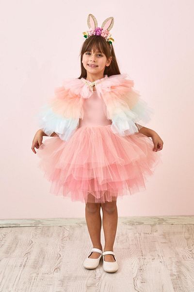Le Mabelle Multicolored Layered Girl's Short Cape