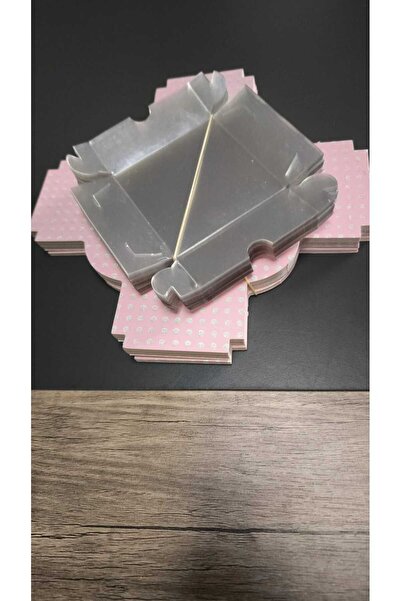 MK 7.5x7.5x3 cm Asetat Kapaklı Kraft Kutu Düğün Nişan Kına Hediyelik Kutu 25 ...