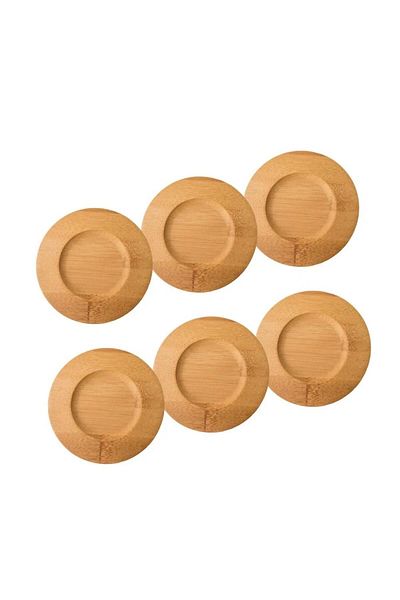 HIC Wooden small plate set of 6 pieces Size 10cm