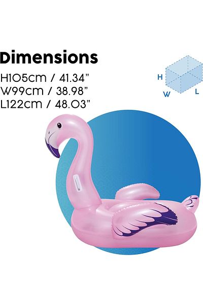 BESTWAY 127 x 127 cm Flamingo Rider with Handle