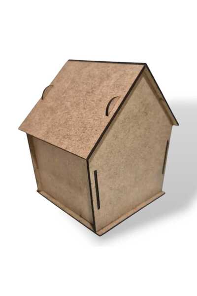 Genel Markalar Ahşap Kuş Evi Yuvası Boyama, 10x13x15 cm, Eğlenceli ve yaratıcı etkinlik için