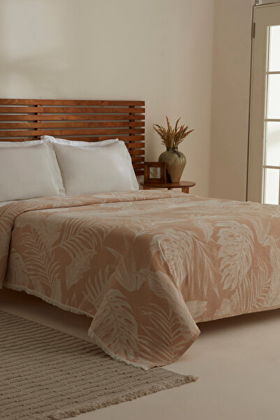 Karaca Home Leafy Sea Muslin Double Single Pique Beige