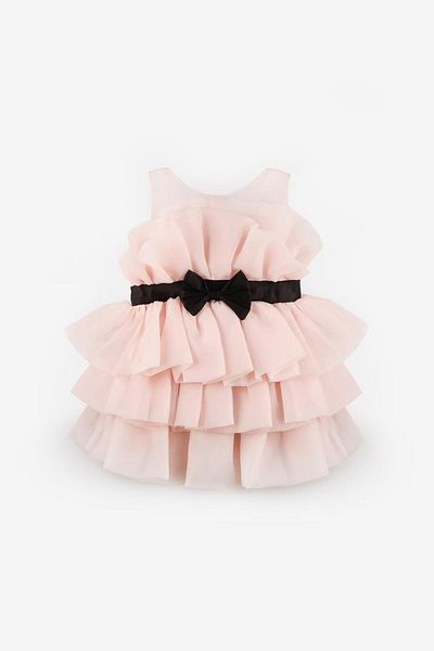 Le Mabelle Πούδρα μπροστινό φιόγκο Layered Girls Dress - Laney