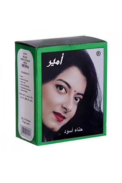 alatar صبغة للشعر بالحناء الهندية أسود من أمير - 6 أكياس