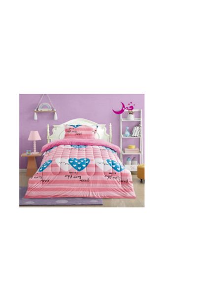 Moon 3-Piece Cartoon Design Double-Sided Duvet Cover Set Combination Pink/White/Blue