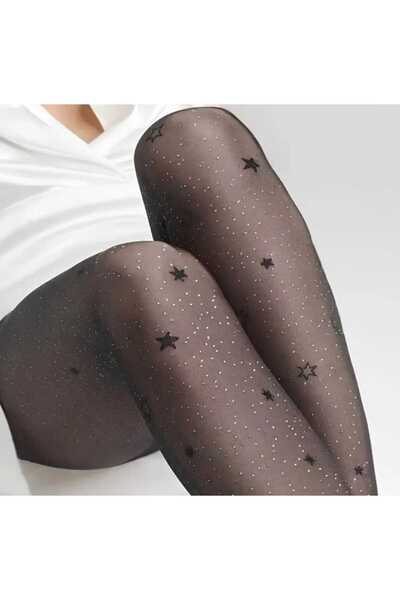 Freya BÜYÜK BEDEN SİMLİ YILDIZLI KULOTLU ÇORAP