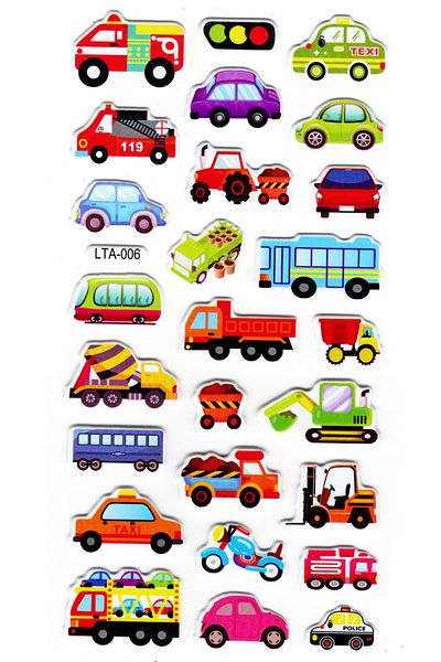 Limmy Sticker Embossed Sticker Sticker Label (Lta006)-18X9 Cm- Fire Truck