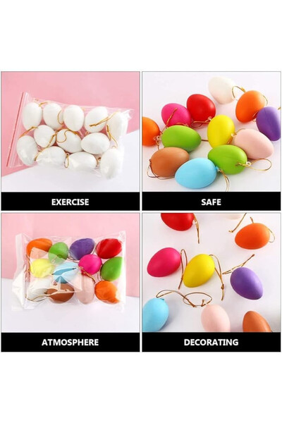 Moguxb Set 24 ouă de Paște Moguxb, plastic, alb, 6 x 4 cm