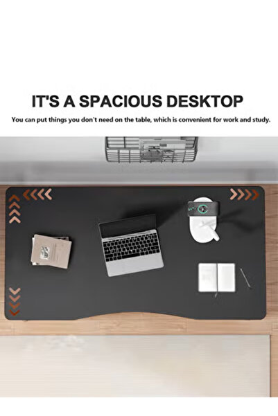 Taimi Curved Edge Computer & Gaming Desk – Study & Writing Table , Black - 100L x 60W x 73H cm