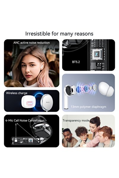 Yesido سماعات أذن TWS24 ANC+ENC الذكية بتقنية البلوتوث اللاسلكية بتقنية تقليل الضوضاء المزدوجة