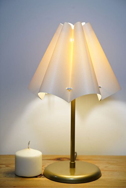 retro home design Eskitme Ayak Beyaz Şapkalı Daisy Şapkalı Masa Lambası 1 Ade...