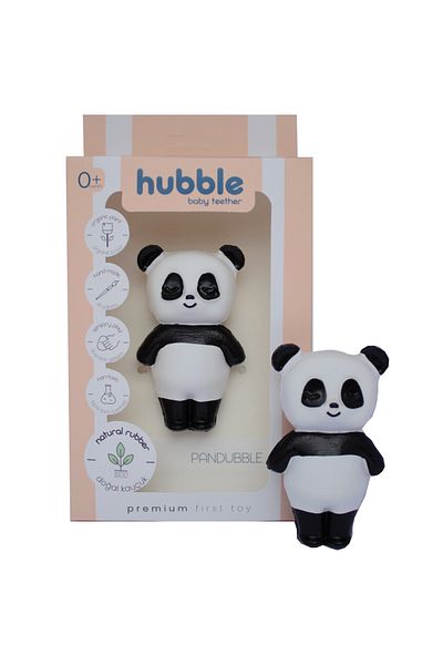 Hubble Natural Baby Teether and Toy (100% Natural Rubber) Panda