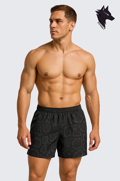 FitVult Mma Training Sports Shorts Breathable Quick Dry High Quality Custom Snake Pattern Print Gym