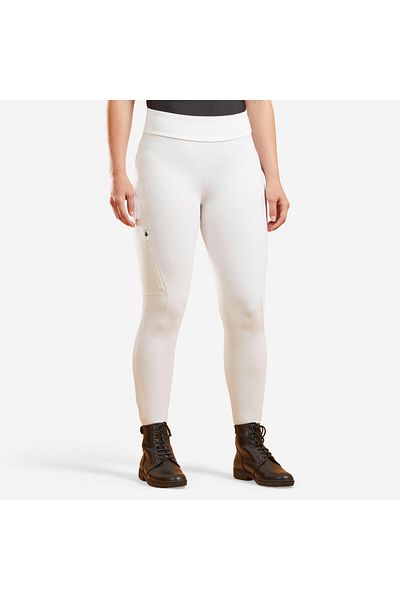 Decathlon Fouganza Women's Riding Tights - White - 500
