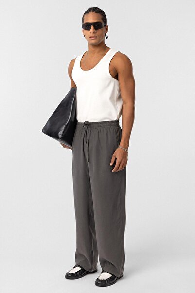 VAMOSCLO Baggy Fit Modal Kumaş Pantolon Antrasit
