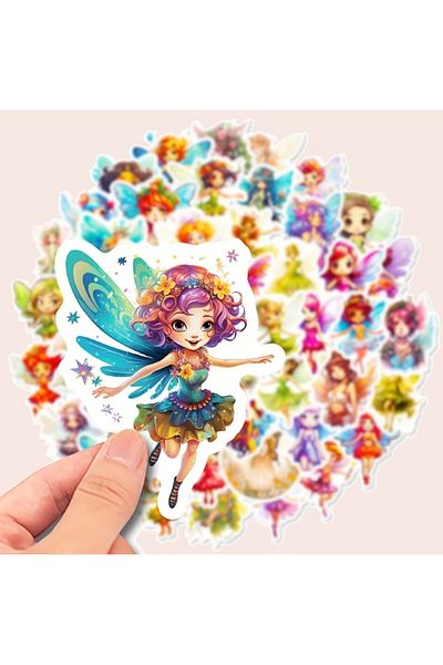 ROSIE 50Pcs Vinyl Fairy Decal - Whimsical Cartoon Fairy Stickers with Vibrant Colors