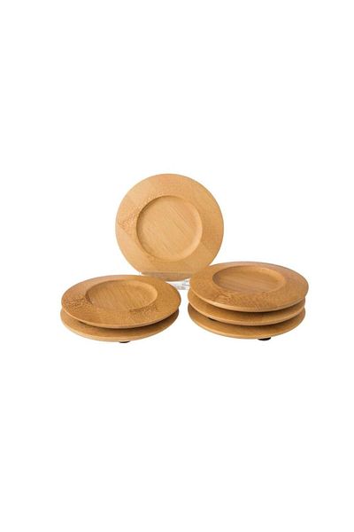 HIC Wooden small plate set of 6 pieces Size 10cm