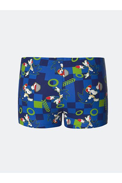 LC Waikiki Costum de baie boxer pentru băiat LCW Kids Blue Sonic Printed