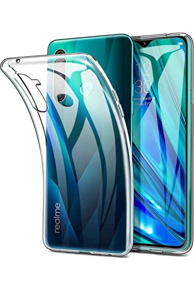 tekno grup realmi 5i Kılıf Darbe Emici Süper Silikon Kılıf Şeffaf + Cam Ekran Koruyucu