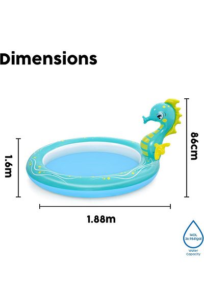 BESTWAY Seahorse Sprinkler Pool 1.88mx1.60m 53114