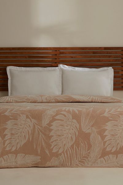 Karaca Home Leafy Sea Muslin Διπλό Μονό Πικέ Μπεζ