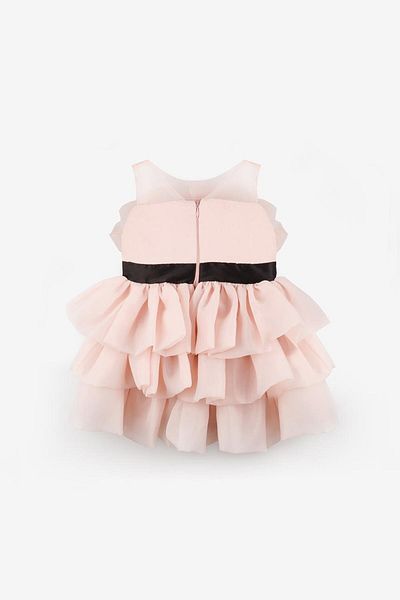 Le Mabelle Πούδρα μπροστινό φιόγκο Layered Girls Dress - Laney