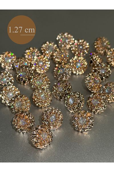 aensia Gold Top Silvery Enamel Flower Model Metals Shirt Blouse Button -12 Pack