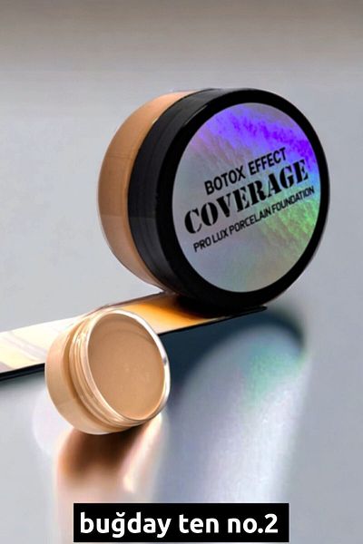 wonderway كريم أساس Botox Effect No:2 Intense Concealer - هدية من جلد القمح والإسفنج وقلم العين
